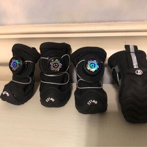 Black Dog Boots with Reflective Straps